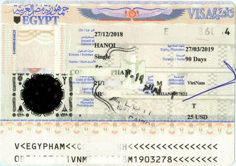 Xin visa Ai Cập rất dễ dàng.